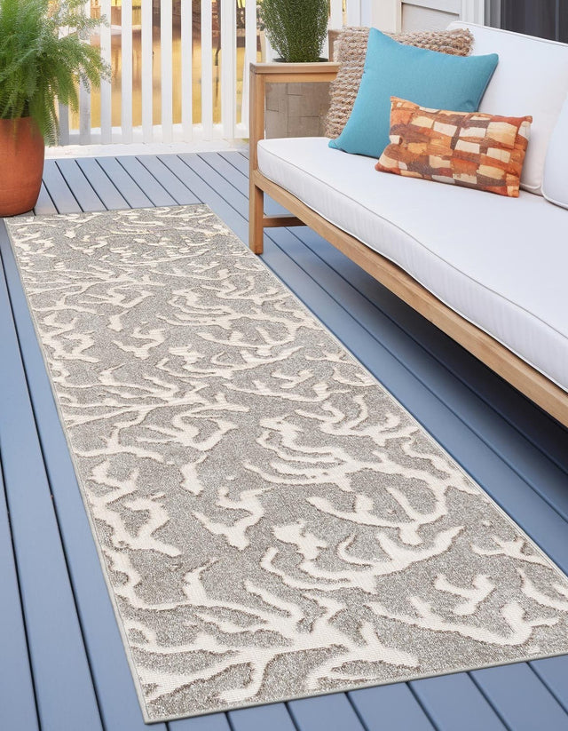 Gray 2' x 8' Sabrina Soto Outdoor Runner Area Rug Weather Resistant for Patio, Deck, Terrace, Balcony, Porch Durable Carpet for Exterior Home Design for Sale at Rug Engine