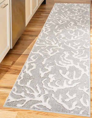 Gray 2' 7 x 10' Sabrina Soto Outdoor Runner Area Rug Weather Resistant for Patio, Deck, Terrace, Balcony, Porch Durable Carpet for Exterior Home Design for Sale at Rug Engine