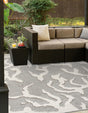 Gray 10' x 10' Sabrina Soto Outdoor Square Area Rug Weather Resistant for Patio, Deck, Terrace, Balcony, Porch Durable Carpet for Exterior Home Design for Sale at Rug Engine