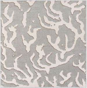 Gray 7' 10 x 7' 10 Sabrina Soto Outdoor Square Area Rug Weather Resistant for Patio, Deck, Terrace, Balcony, Porch Durable Carpet for Exterior Home Design for Sale at Rug Engine