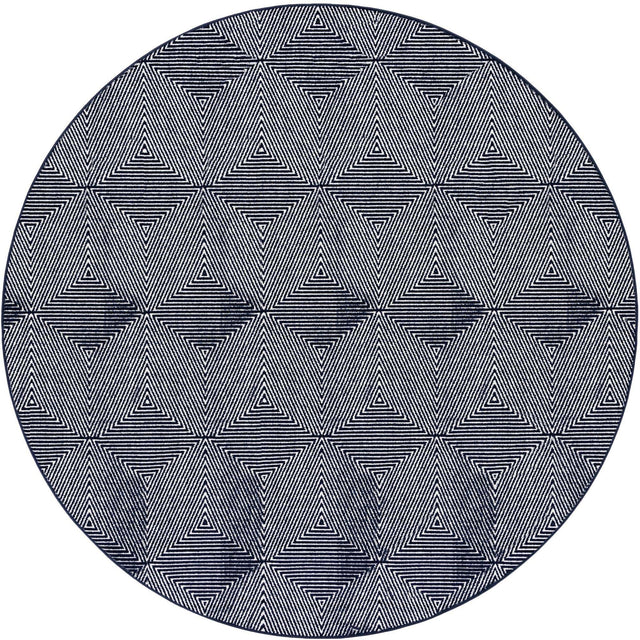 Navy Blue 10' x 10' Sabrina Soto Outdoor Round Area Rug Weather Resistant for Patio, Deck, Terrace, Balcony, Porch Durable Carpet for Exterior Home Design for Sale at Rug Engine