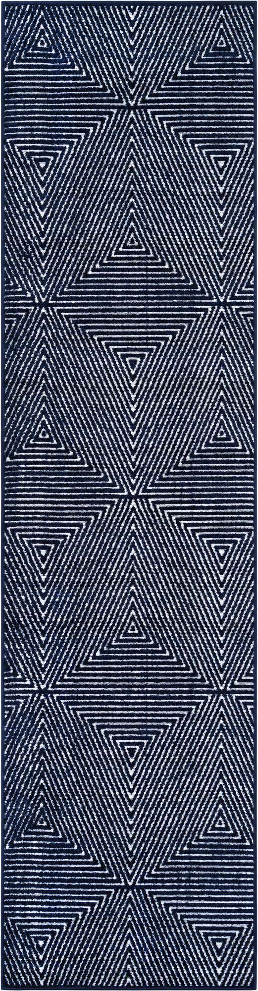 Navy Blue 2' 7 x 10' Sabrina Soto Outdoor Runner Area Rug Weather Resistant for Patio, Deck, Terrace, Balcony, Porch Durable Carpet for Exterior Home Design for Sale at Rug Engine
