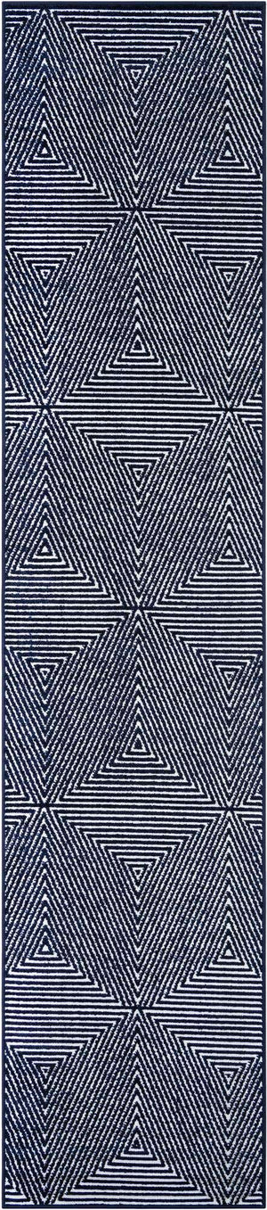 Navy Blue 2' 7 x 12' Sabrina Soto Outdoor Runner Area Rug Weather Resistant for Patio, Deck, Terrace, Balcony, Porch Durable Carpet for Exterior Home Design for Sale at Rug Engine