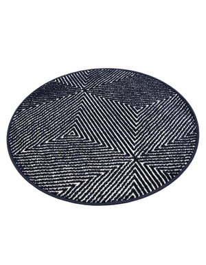 Navy Blue 3' 1 x 3' 1 Sabrina Soto Outdoor Round Area Rug Weather Resistant for Patio, Deck, Terrace, Balcony, Porch Durable Carpet for Exterior Home Design for Sale at Rug Engine