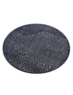 Navy Blue 3' 1 x 3' 1 Sabrina Soto Outdoor Round Area Rug Weather Resistant for Patio, Deck, Terrace, Balcony, Porch Durable Carpet for Exterior Home Design for Sale at Rug Engine