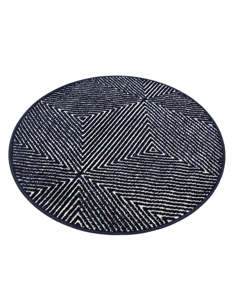 Navy Blue 3' 1 x 3' 1 Sabrina Soto Outdoor Round Area Rug Weather Resistant for Patio, Deck, Terrace, Balcony, Porch Durable Carpet for Exterior Home Design for Sale at Rug Engine