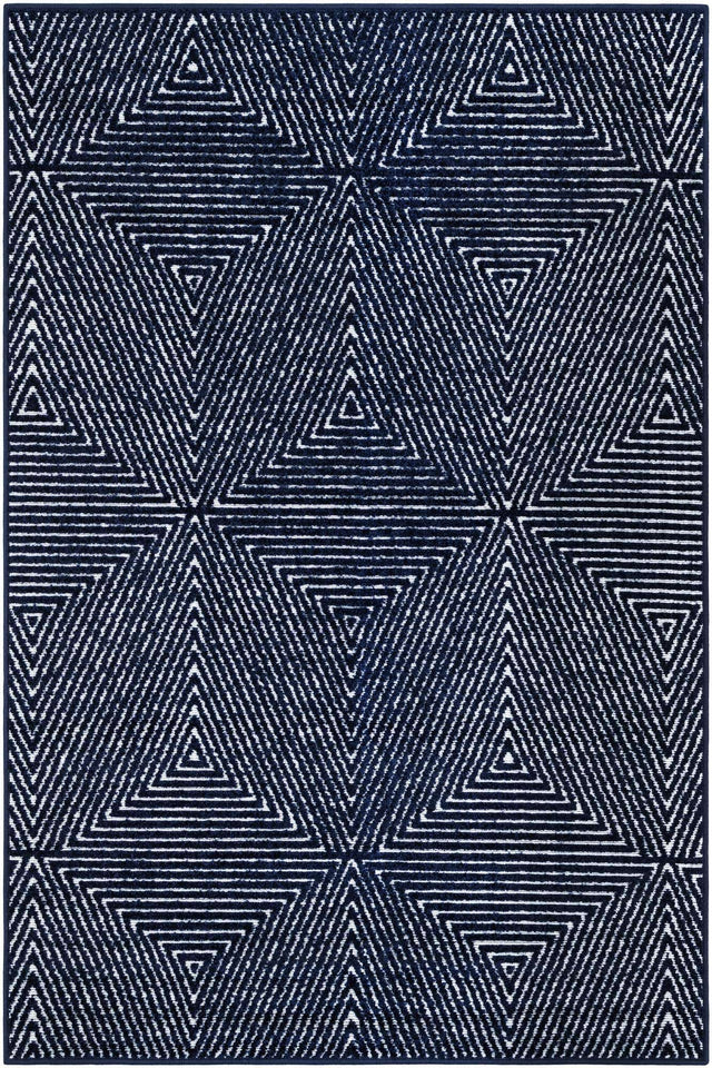 Navy Blue 4' 1 x 6' 1 Sabrina Soto Outdoor Rectangle Area Rug Weather Resistant for Patio, Deck, Terrace, Balcony, Porch Durable Carpet for Exterior Home Design for Sale at Rug Engine