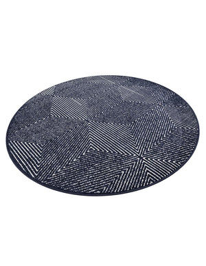 Navy Blue 5' 1 x 5' 1 Sabrina Soto Outdoor Round Area Rug Weather Resistant for Patio, Deck, Terrace, Balcony, Porch Durable Carpet for Exterior Home Design for Sale at Rug Engine