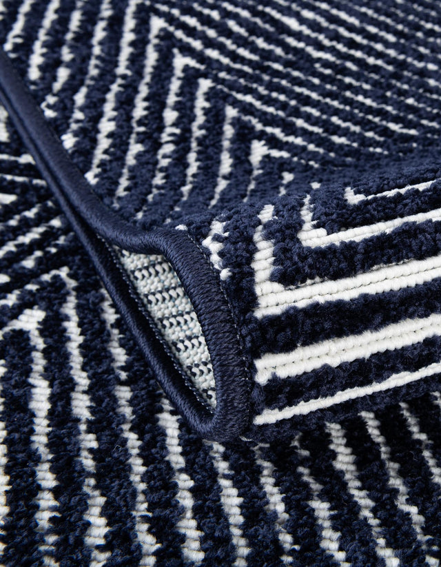 Navy Blue 5' 1 x 5' 1 Sabrina Soto Outdoor Round Area Rug Weather Resistant for Patio, Deck, Terrace, Balcony, Porch Durable Carpet for Exterior Home Design for Sale at Rug Engine