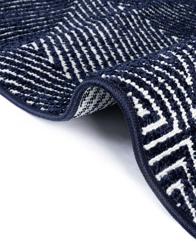 Navy Blue 5' 1 x 5' 1 Sabrina Soto Outdoor Round Area Rug Weather Resistant for Patio, Deck, Terrace, Balcony, Porch Durable Carpet for Exterior Home Design for Sale at Rug Engine
