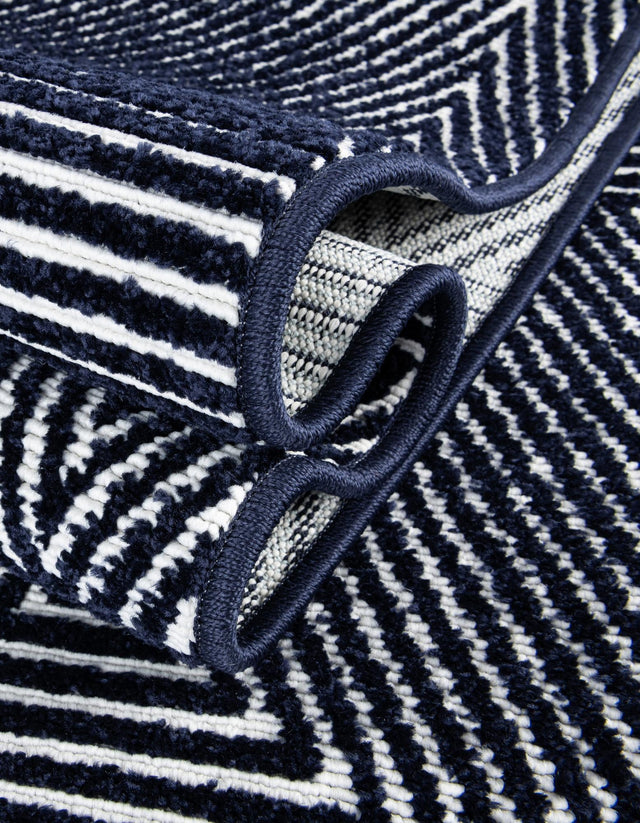 Navy Blue 5' 1 x 5' 1 Sabrina Soto Outdoor Round Area Rug Weather Resistant for Patio, Deck, Terrace, Balcony, Porch Durable Carpet for Exterior Home Design for Sale at Rug Engine