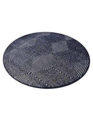 Navy Blue 5' 1 x 5' 1 Sabrina Soto Outdoor Round Area Rug Weather Resistant for Patio, Deck, Terrace, Balcony, Porch Durable Carpet for Exterior Home Design for Sale at Rug Engine