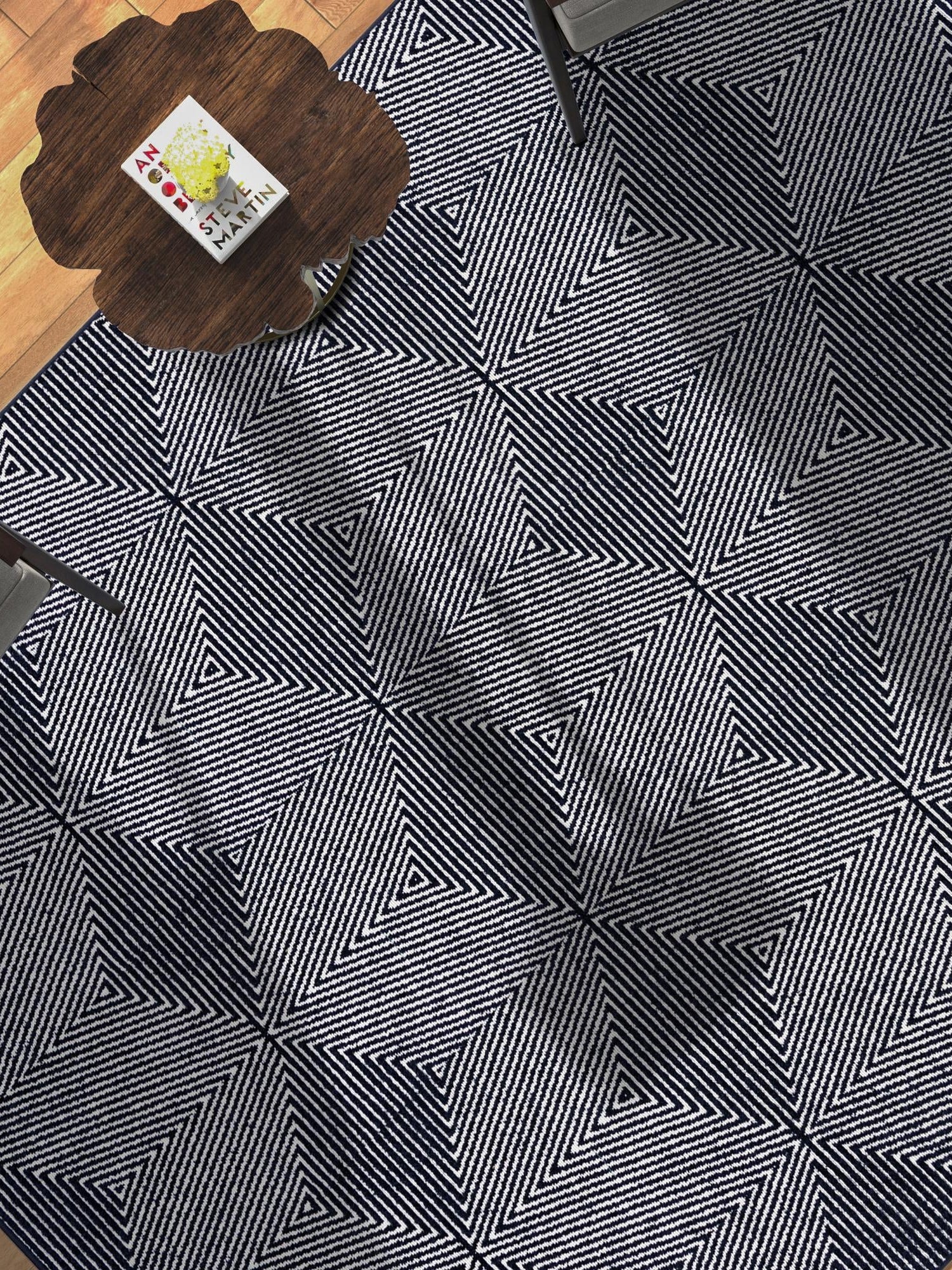 Navy Blue 9' x 12' Sabrina Soto Outdoor Rectangle Area Rug Weather Resistant for Patio, Deck, Terrace, Balcony, Porch Durable Carpet for Exterior Home Design for Sale at Rug Engine