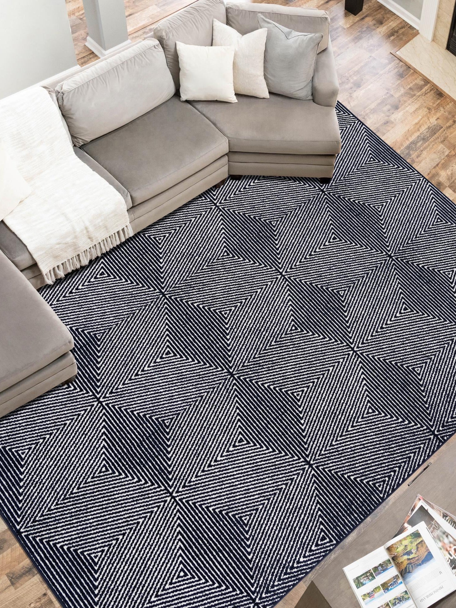 Navy Blue 5' 1 x 8' Sabrina Soto Outdoor Rectangle Area Rug Weather Resistant for Patio, Deck, Terrace, Balcony, Porch Durable Carpet for Exterior Home Design for Sale at Rug Engine