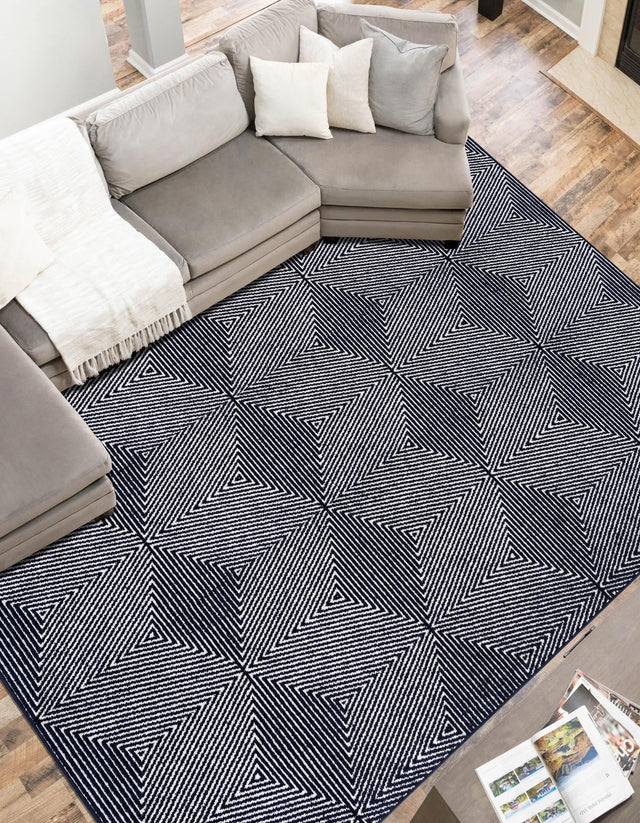 Navy Blue 9' x 12' Sabrina Soto Outdoor Rectangle Rug