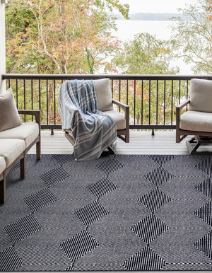 Navy Blue 9' x 12' Sabrina Soto Outdoor Rectangle Rug