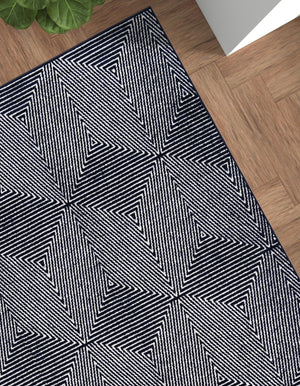 Navy Blue 4' 1 x 6' 1 Sabrina Soto Outdoor Rectangle Area Rug Weather Resistant for Patio, Deck, Terrace, Balcony, Porch Durable Carpet for Exterior Home Design for Sale at Rug Engine