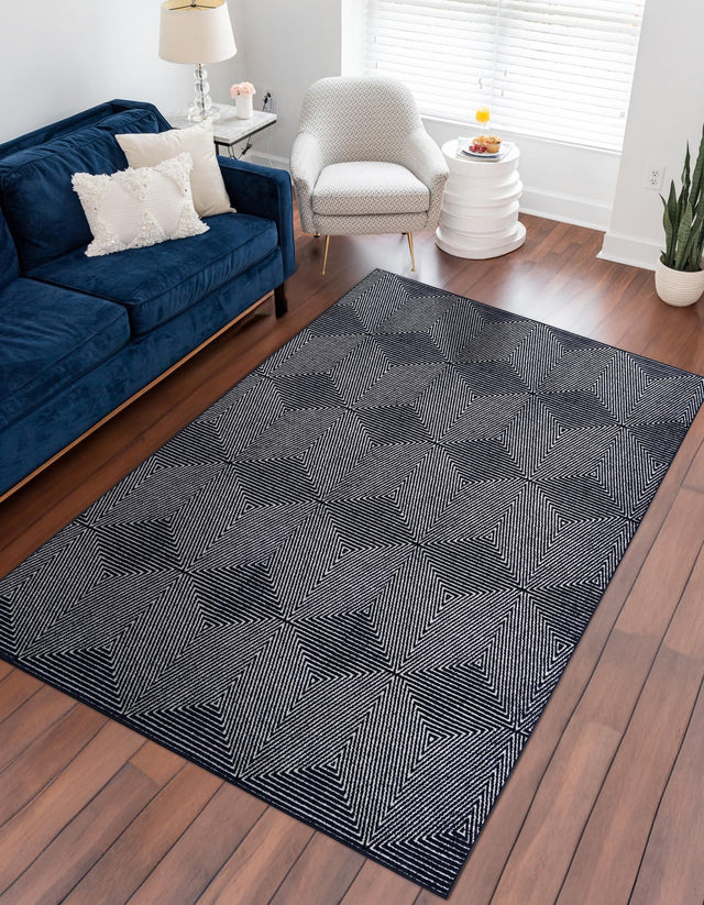Navy Blue 5' 1 x 8' Sabrina Soto Outdoor Rectangle Area Rug Weather Resistant for Patio, Deck, Terrace, Balcony, Porch Durable Carpet for Exterior Home Design for Sale at Rug Engine