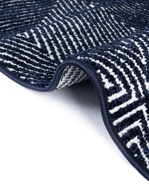 Navy Blue 2' x 6' 1 Sabrina Soto Outdoor Runner Area Rug Weather Resistant for Patio, Deck, Terrace, Balcony, Porch Durable Carpet for Exterior Home Design for Sale at Rug Engine