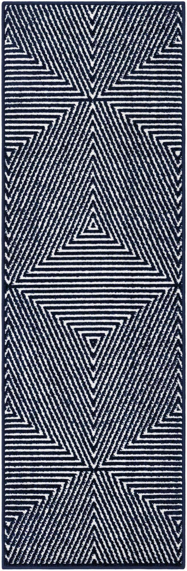 Navy Blue 2' x 6' 1 Sabrina Soto Outdoor Runner Area Rug Weather Resistant for Patio, Deck, Terrace, Balcony, Porch Durable Carpet for Exterior Home Design for Sale at Rug Engine