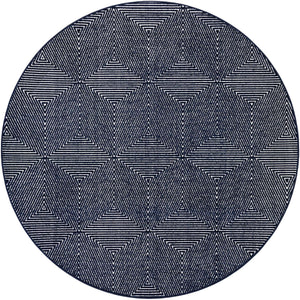 Navy Blue 7' 10 x 7' 10 Sabrina Soto Outdoor Round Area Rug Weather Resistant for Patio, Deck, Terrace, Balcony, Porch Durable Carpet for Exterior Home Design for Sale at Rug Engine