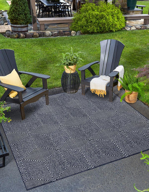 Navy Blue 7' 10 x 7' 10 Sabrina Soto Outdoor Square Area Rug Weather Resistant for Patio, Deck, Terrace, Balcony, Porch Durable Carpet for Exterior Home Design for Sale at Rug Engine