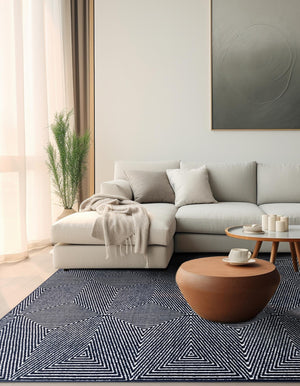 Navy Blue 10' x 10' Sabrina Soto Outdoor Square Area Rug Weather Resistant for Patio, Deck, Terrace, Balcony, Porch Durable Carpet for Exterior Home Design for Sale at Rug Engine