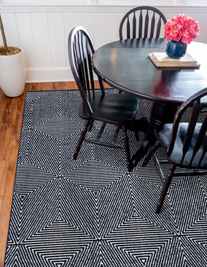 Navy Blue 7' 10 x 7' 10 Sabrina Soto Outdoor Square Area Rug Weather Resistant for Patio, Deck, Terrace, Balcony, Porch Durable Carpet for Exterior Home Design for Sale at Rug Engine