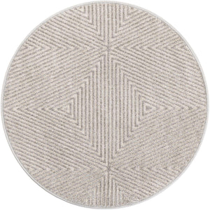 Gray 3' 1 x 3' 1 Sabrina Soto Outdoor Round Area Rug Weather Resistant for Patio, Deck, Terrace, Balcony, Porch Durable Carpet for Exterior Home Design for Sale at Rug Engine