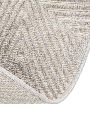 Gray 7' 10 x 7' 10 Sabrina Soto Outdoor Round Area Rug Weather Resistant for Patio, Deck, Terrace, Balcony, Porch Durable Carpet for Exterior Home Design for Sale at Rug Engine