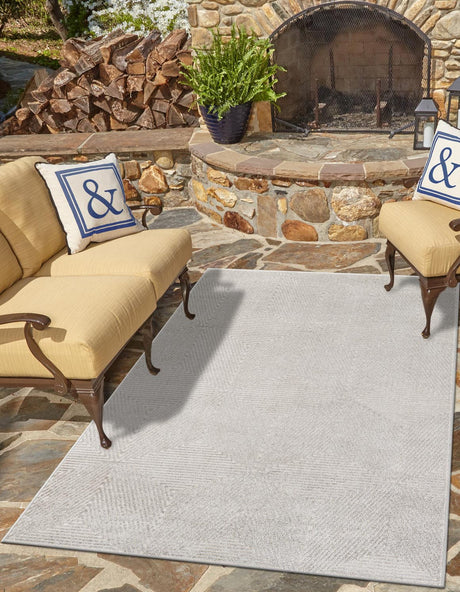 Gray 6' 1 x 9' Sabrina Soto Outdoor Rectangle Rug