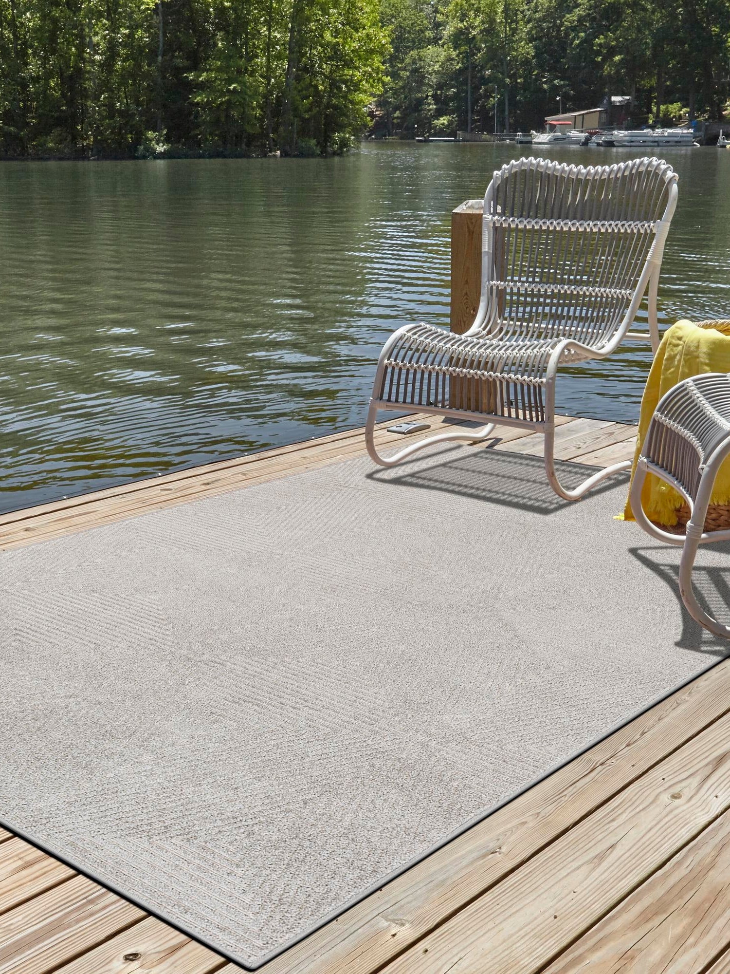 Gray 6' 1 x 9' Sabrina Soto Outdoor Rectangle Area Rug Weather Resistant for Patio, Deck, Terrace, Balcony, Porch Durable Carpet for Exterior Home Design for Sale at Rug Engine