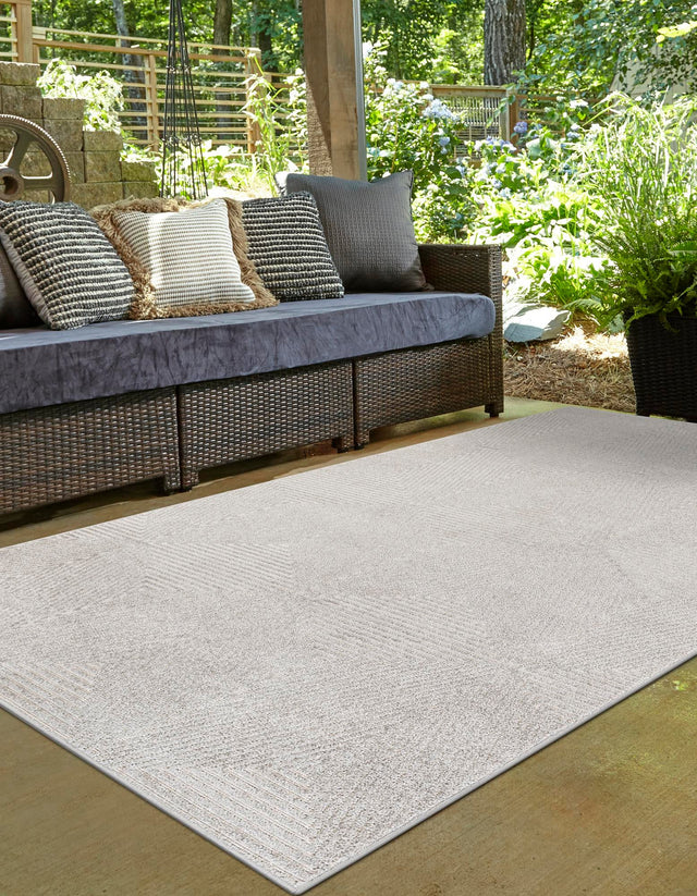 Gray 10' x 14' 1 Sabrina Soto Outdoor Rectangle Area Rug Weather Resistant for Patio, Deck, Terrace, Balcony, Porch Durable Carpet for Exterior Home Design for Sale at Rug Engine