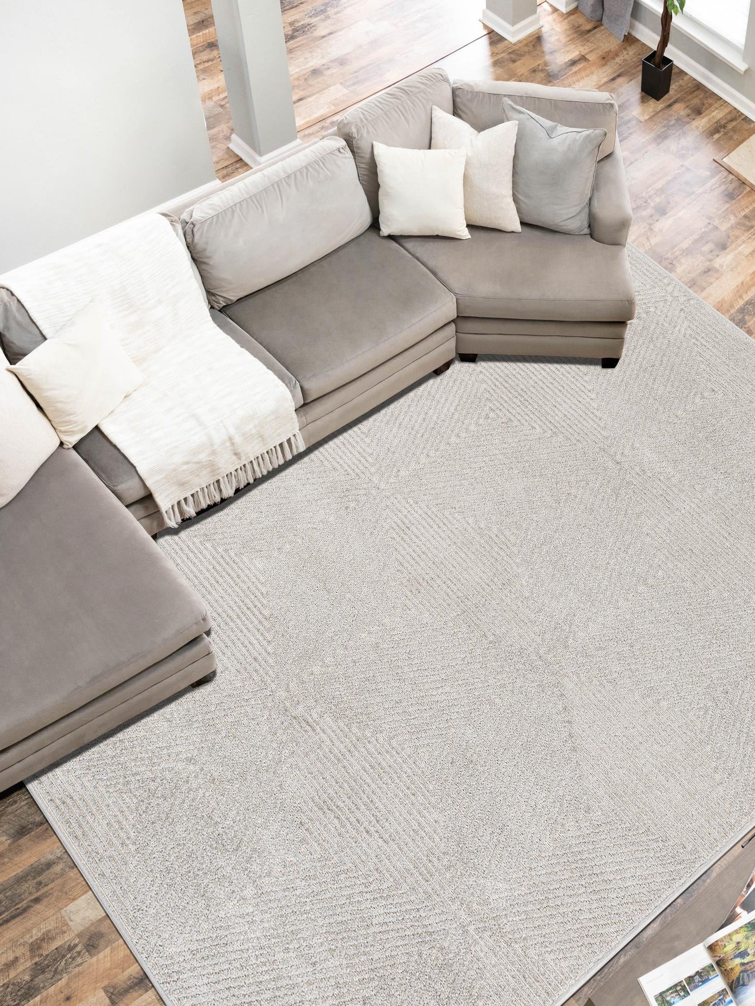Gray 6' 1 x 9' Sabrina Soto Outdoor Rectangle Area Rug Weather Resistant for Patio, Deck, Terrace, Balcony, Porch Durable Carpet for Exterior Home Design for Sale at Rug Engine