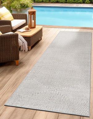 Gray 2' x 6' 1 Sabrina Soto Outdoor Runner Area Rug Weather Resistant for Patio, Deck, Terrace, Balcony, Porch Durable Carpet for Exterior Home Design for Sale at Rug Engine