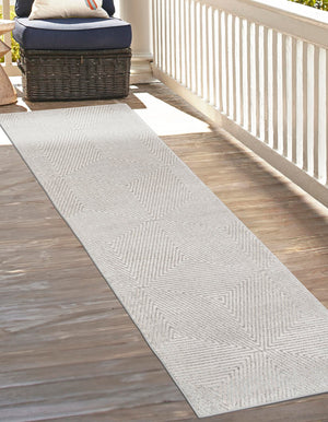 Gray 2' x 8' Sabrina Soto Outdoor Runner Area Rug Weather Resistant for Patio, Deck, Terrace, Balcony, Porch Durable Carpet for Exterior Home Design for Sale at Rug Engine
