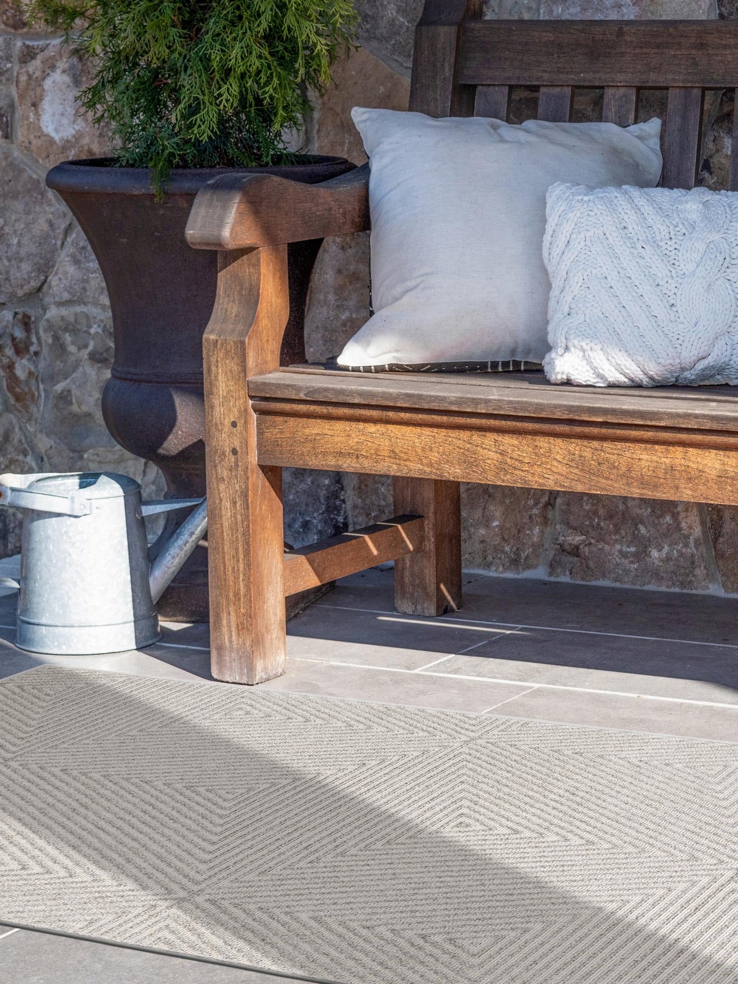 Gray 2' 7 x 10' Sabrina Soto Outdoor Runner Area Rug Weather Resistant for Patio, Deck, Terrace, Balcony, Porch Durable Carpet for Exterior Home Design for Sale at Rug Engine