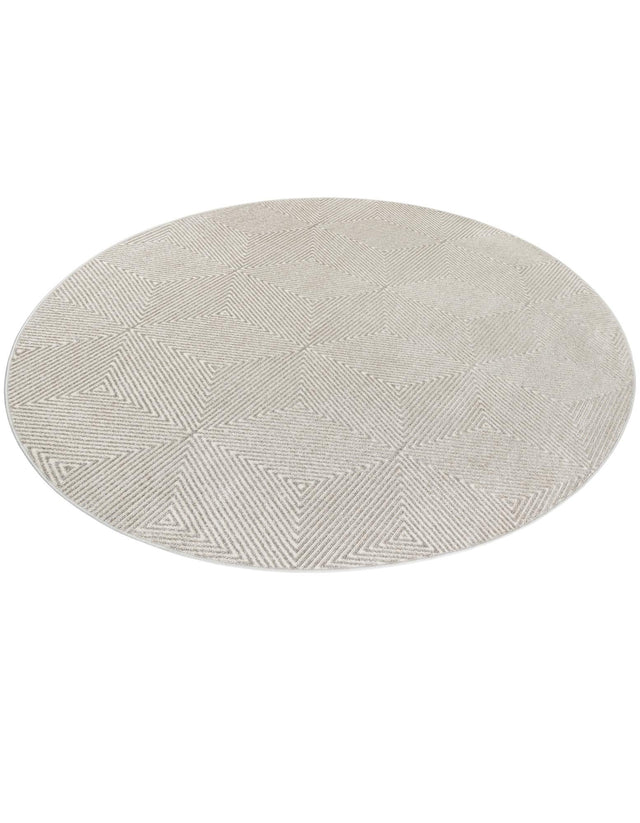 Gray 7' 10 x 7' 10 Sabrina Soto Outdoor Round Area Rug Weather Resistant for Patio, Deck, Terrace, Balcony, Porch Durable Carpet for Exterior Home Design for Sale at Rug Engine