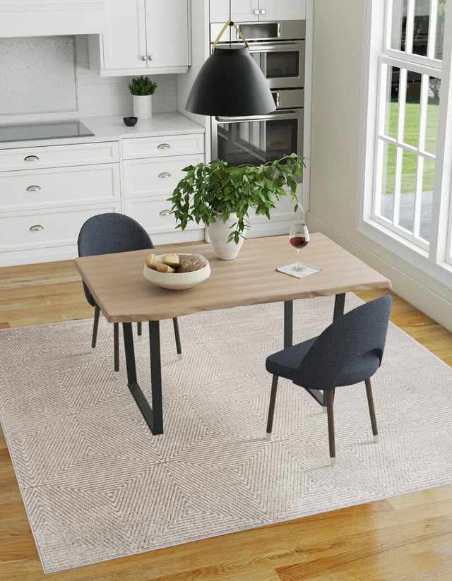 Gray 7' 10 x 7' 10 Sabrina Soto Outdoor Square Area Rug Weather Resistant for Patio, Deck, Terrace, Balcony, Porch Durable Carpet for Exterior Home Design for Sale at Rug Engine