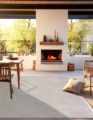 Gray 7' 10 x 7' 10 Sabrina Soto Outdoor Square Area Rug Weather Resistant for Patio, Deck, Terrace, Balcony, Porch Durable Carpet for Exterior Home Design for Sale at Rug Engine