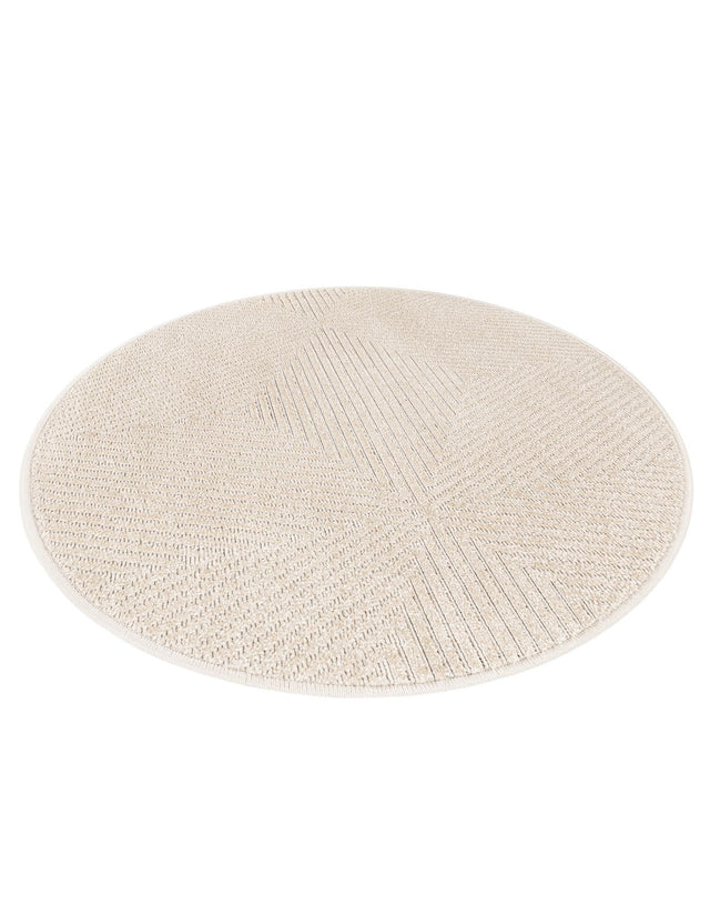Beige 3' 1 x 3' 1 Sabrina Soto Outdoor Round Area Rug Weather Resistant for Patio, Deck, Terrace, Balcony, Porch Durable Carpet for Exterior Home Design for Sale at Rug Engine