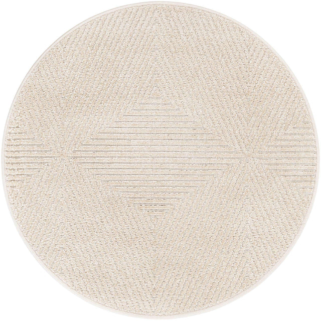 Beige 3' 1 x 3' 1 Sabrina Soto Outdoor Round Area Rug Weather Resistant for Patio, Deck, Terrace, Balcony, Porch Durable Carpet for Exterior Home Design for Sale at Rug Engine
