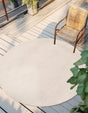 Beige 7' 10 x 7' 10 Sabrina Soto Outdoor Round Area Rug Weather Resistant for Patio, Deck, Terrace, Balcony, Porch Durable Carpet for Exterior Home Design for Sale at Rug Engine