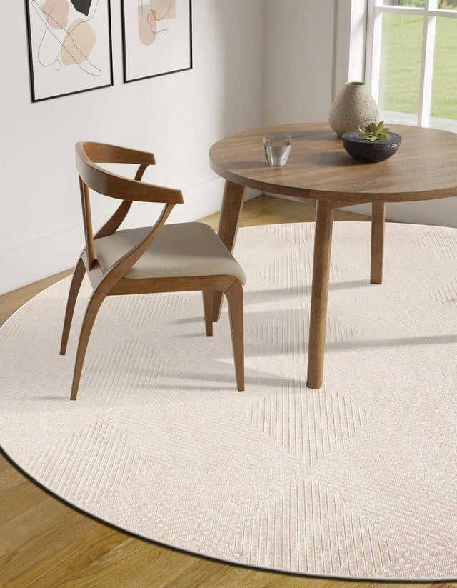 Beige 10' x 10' Sabrina Soto Outdoor Round Area Rug Weather Resistant for Patio, Deck, Terrace, Balcony, Porch Durable Carpet for Exterior Home Design for Sale at Rug Engine