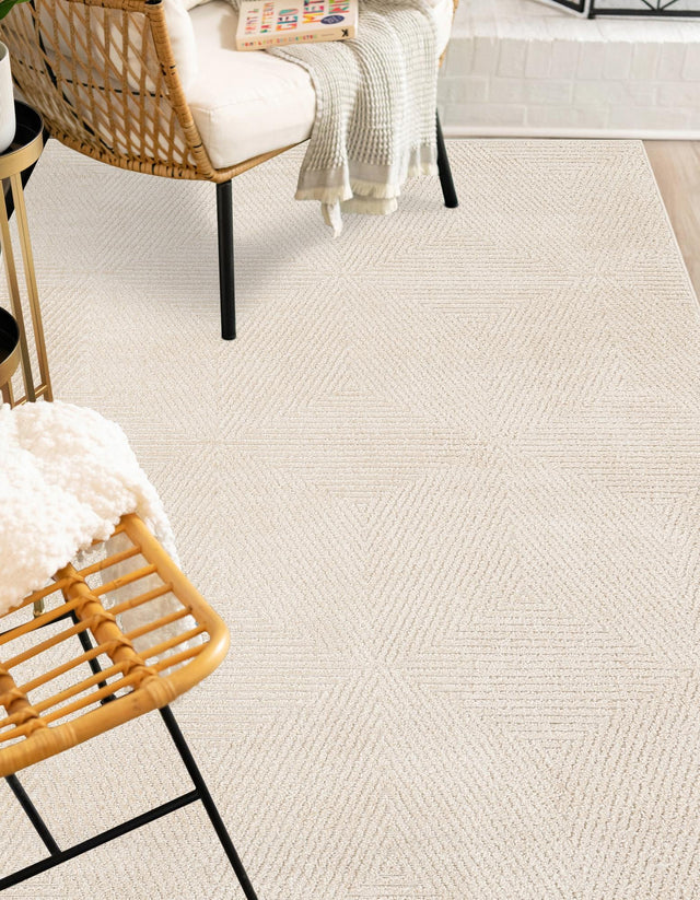 Beige 4' 1 x 6' 1 Sabrina Soto Outdoor Rectangle Area Rug Weather Resistant for Patio, Deck, Terrace, Balcony, Porch Durable Carpet for Exterior Home Design for Sale at Rug Engine
