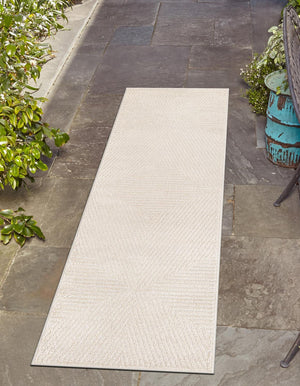Beige 2' 7 x 12' Sabrina Soto Outdoor Runner Area Rug Weather Resistant for Patio, Deck, Terrace, Balcony, Porch Durable Carpet for Exterior Home Design for Sale at Rug Engine