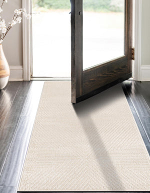 Beige 2' 7 x 12' Sabrina Soto Outdoor Runner Area Rug Weather Resistant for Patio, Deck, Terrace, Balcony, Porch Durable Carpet for Exterior Home Design for Sale at Rug Engine