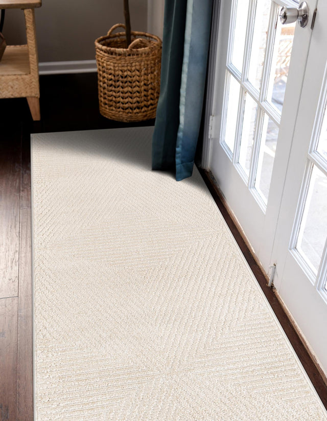 Beige 2' 7 x 12' Sabrina Soto Outdoor Runner Area Rug Weather Resistant for Patio, Deck, Terrace, Balcony, Porch Durable Carpet for Exterior Home Design for Sale at Rug Engine
