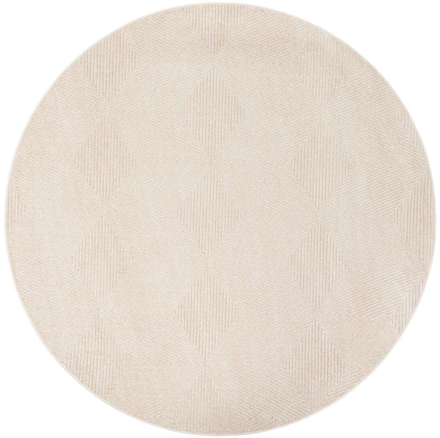 Beige 7' 10 x 7' 10 Sabrina Soto Outdoor Round Area Rug Weather Resistant for Patio, Deck, Terrace, Balcony, Porch Durable Carpet for Exterior Home Design for Sale at Rug Engine