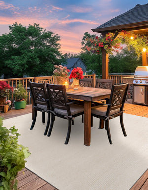 Beige 10' x 10' Sabrina Soto Outdoor Square Area Rug Weather Resistant for Patio, Deck, Terrace, Balcony, Porch Durable Carpet for Exterior Home Design for Sale at Rug Engine